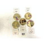 GOLD PLATED PROOF COINS X 5