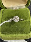UNMARKED WHITE METAL DIAMOND SOLITAIRE RING WITH OVER ONE CARAT OF DIAMOND SIZE K