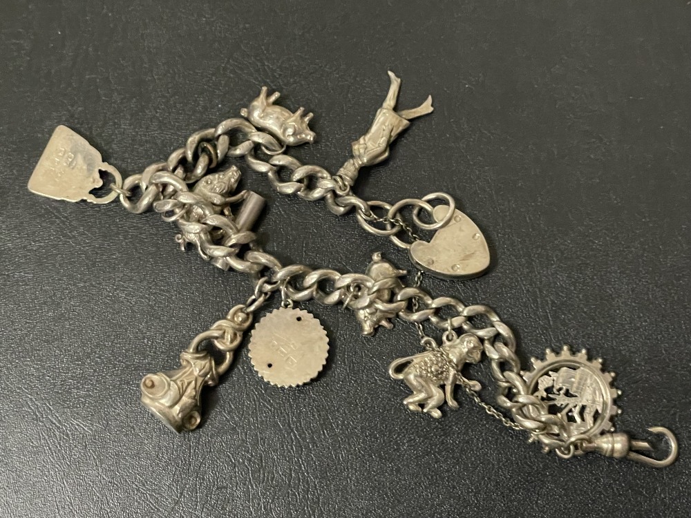 925 SILVER CHARM BRACELET WITH A CHRISTIAN VEILSKOV 830S DANISH SILVER BRACELET - Image 3 of 3