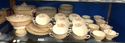 WOOD & SONS "WITNEY" PATTERN DINNER AND TEA WARE, APPROX 80 PIECES.