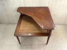 MID-CENTURY FRANCE AND SON OF DENMARK ROSEWOOD TWO-TIER SIDE TABLE 77 x 77 x 64 cm