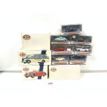 FOUR BOXED DINKY COLLECTABLE, VEHICLES - TWO TRIUMPH 1939 DOLOMITE, MERCEDES BENZ, OMNIBUSES, AND