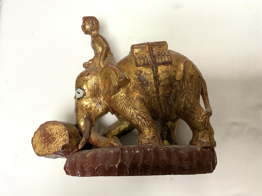 FOURTEEN CARVED WOODEN ELEPHANTS- VARIOUS. - Image 7 of 7