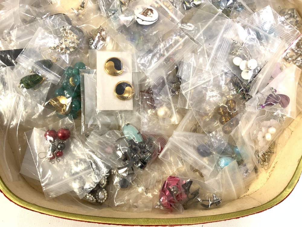 A QUANTITY OF COSTUME JEWELLERY, IN A SHAPED TAPESTRY BOX. - Image 3 of 6