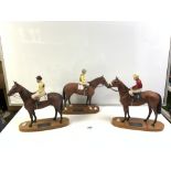 THREE BESWICK CONNOISSEUR MODEL FAMOUS RACE HORSES, RED RUM, ARKLE, AND NIJINSKY.