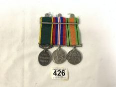 MEDALS TERRITORIAL AND DEFENCE 829007 G N R. FR WYATT R A