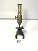 GALL LEMBKER VINTAGE BRASS AND IRON STUDENTS' MICROSCOPE.