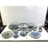 CHINESE BLUE AND WHITE BOWL [AF] 25.5 CMS, CHINESE BLUE AND WHITE TEA BOWLS, [AF], AND QUANTITY