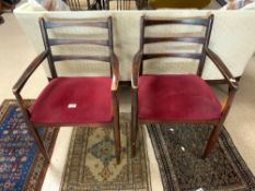 A PAIR OF MID CENTURY ELBOW CHAIRS BY - SCHREIBER.