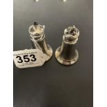 HALLMARKED SILVER SALT AND PEPPER POTS BY RICHARD OWEN WILLIAMS 1911