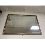 MODERN GILDED BEVEL EDGED MIRROR 96 X 66CM