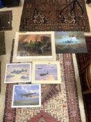 UNFRAMED OIL ON BOARD OF A HARRIER JUMP JET, SIGNED CHAMPION, 60X50, AND LIMITED EDITION 151/850,