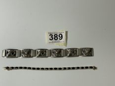 DANISH ENERET GRENOL 1940S 830S SILVER BRACELET WITH A 925 SILVER BRACELET WITH SEMI PRECIOUS