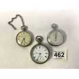 WALTHAM POCKET WATCH WITH A RAILWAY TIMEKEEPER WATCH AND STOPWATCH