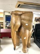 LARGE WOODEN CARVED AFRICAN ELEPHANT 59CM