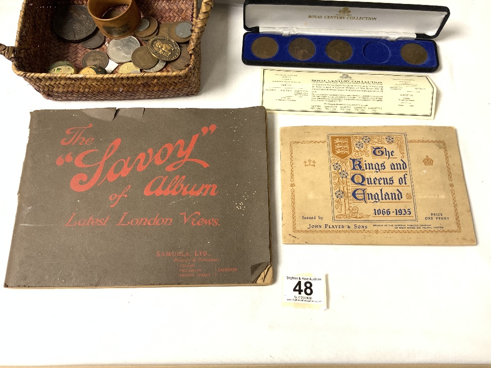 A QUANTITY OF COINS, MASONIC MEDALS, CIGARETTE CARD ALBUM, THE SAVOY ALBUM OF LONDON VIEWS ETC, - Image 4 of 9