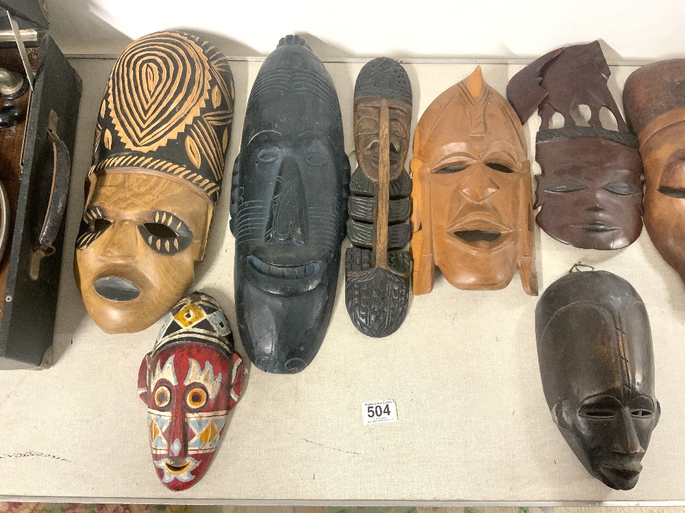 LARGE QUANTITY OF AFRICAN TRIBAL MASKS WITH SOUTH AMERICAN POTTERY MASK - Image 5 of 6