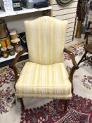 VINTAGE SCROLL ARMCHAIR WITH A SHIELD BACK