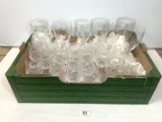 SEVEN WATERFORD CRYSTAL WINE GLASSES FOR JOHN ROCHA, AND TWO SETS OF TYRONE CRYSTAL WINE GLASSES AND