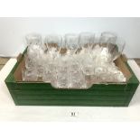 SEVEN WATERFORD CRYSTAL WINE GLASSES FOR JOHN ROCHA, AND TWO SETS OF TYRONE CRYSTAL WINE GLASSES AND