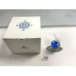 A SWAROVSKI CRYSTAL MODEL OF PLANET VISION 2000 WITH BOX.
