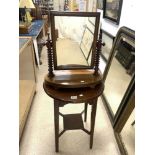 EDWARDIAN CIRCULAR MAHOGANY TWO TIER OCCASIONAL TABLE, 52 CMS DIAMETER, AND A VICTORIAN MAHOGANY