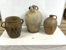 THREE ANTIQUE FRENCH WATER CARRIERS