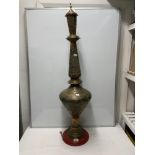 LARGE EASTERN BRASS CONVERTED LAMP 120 CM