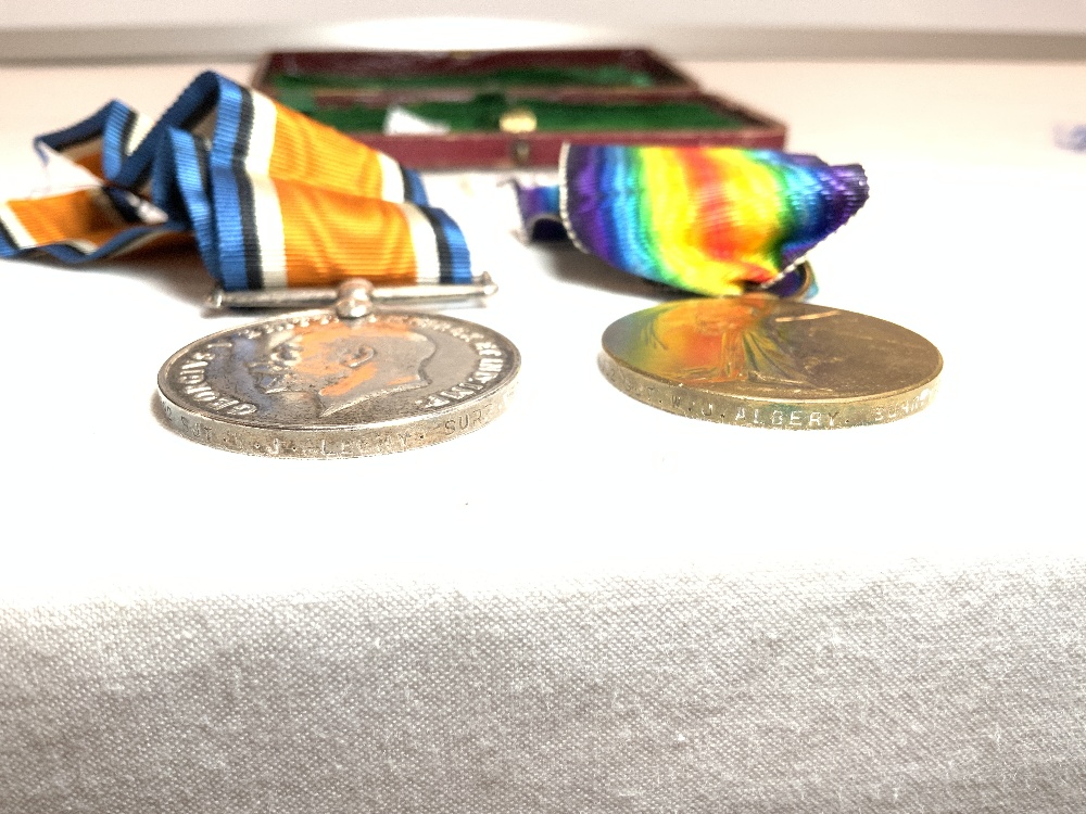 FOUR MEDALS - FIRST WORLD WAR MEDAL GROUP TRIO - AWARDED TO SJT W.J. ALBERY 2692. SURR. YEO, WHEN - Image 8 of 13