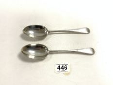 A PAIR OF HALLMARKED SILVER TABLE SPOONS, LONDON 1924, MAKER FRANCIS HIGGINS & SONS LTD. 156 GMS