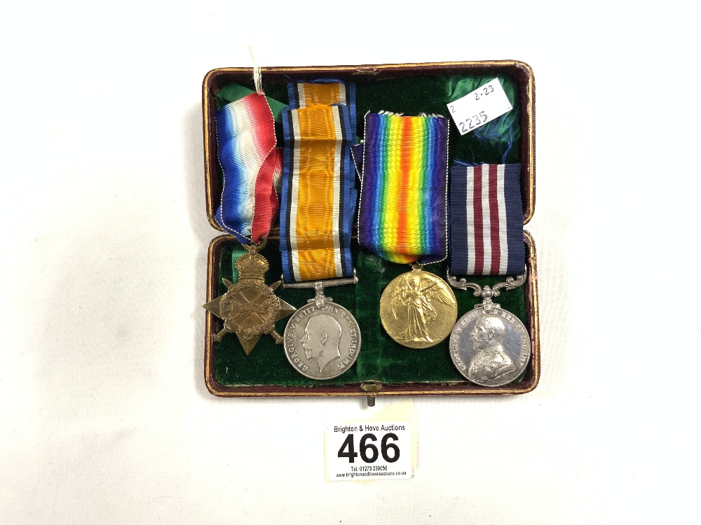 FOUR MEDALS - FIRST WORLD WAR MEDAL GROUP TRIO - AWARDED TO SJT W.J. ALBERY 2692. SURR. YEO, WHEN