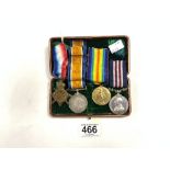 FOUR MEDALS - FIRST WORLD WAR MEDAL GROUP TRIO - AWARDED TO SJT W.J. ALBERY 2692. SURR. YEO, WHEN