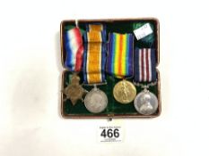FOUR MEDALS - FIRST WORLD WAR MEDAL GROUP TRIO - AWARDED TO SJT W.J. ALBERY 2692. SURR. YEO, WHEN
