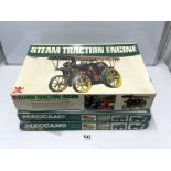 TWO MECCANO ARMY CONSTRUCTION SETS IN ORIGINAL BOXES, AND A BANDAI STEAM TRACTION ENGINE SET IN