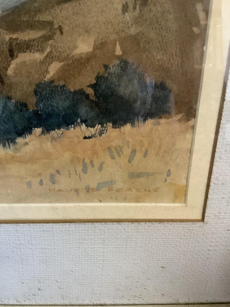 MAURICE FEARNS SIGNED WATERCOLOUR MOUNTAINOUS SCENE FRAMED AND GLAZED 58 X 53 CM - Image 3 of 5