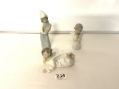 LLADRO FIGURE - FARM GIRL AND TWO ANGELS.