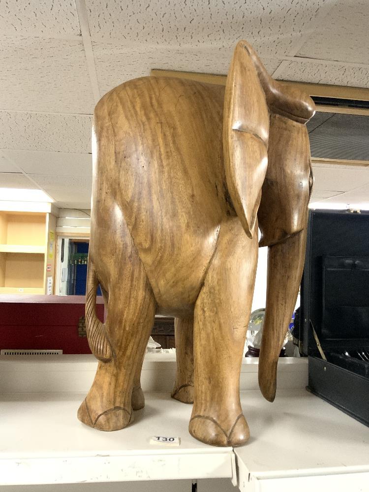 LARGE WOODEN CARVED AFRICAN ELEPHANT 59CM - Image 4 of 4