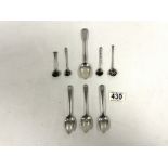 THREE MATCHING GEO III HALLMARKED BRIGHT CUT SILVER TEA SPOONS, LONDON 1802, MAKERS - PETER, ANN AND