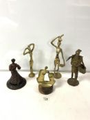 MIXED BRASS/BRONZE FIGURES LARGEST 36CM