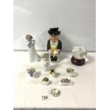 A DIANA PRINCESS OF WALES MUSICAL SNOW GLOBE, A VICTORIAN TOBY JUG, TWO LLADRO FIGURES ETC.