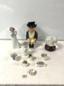 A DIANA PRINCESS OF WALES MUSICAL SNOW GLOBE, A VICTORIAN TOBY JUG, TWO LLADRO FIGURES ETC.