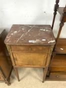 ANTIQUE FRENCH EMPIRE WITH MARBLE TOP NIGHTSTAND BEDSIDE CABINET