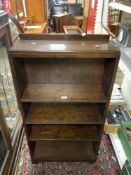 VINTAGE MAHOGANY ADJUSTABLE SHELF UNIT 124 X 66 X 26CM