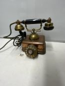 VINTAGE BRASS AND COPPER TELEPHONE MADE IN JAPAN