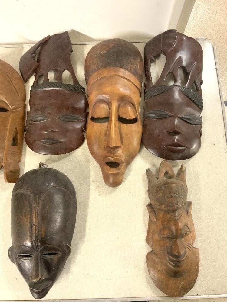 LARGE QUANTITY OF AFRICAN TRIBAL MASKS WITH SOUTH AMERICAN POTTERY MASK - Image 6 of 6