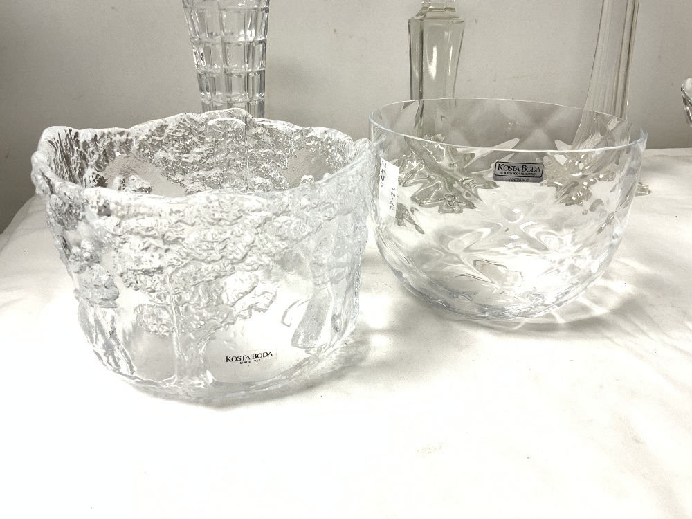 THREE FINISH GLASS CANDLESTICKS, TWO MOULDED GLASS BOWLS, ETC. - Image 5 of 5