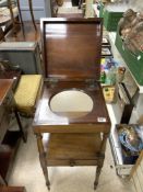 VICTORIAN MAHOGANY TWO TIER WASHSTAND WITH SINGLE DRAWER ON TURNED SUPPORTS. 42 X 88.