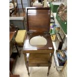 VICTORIAN MAHOGANY TWO TIER WASHSTAND WITH SINGLE DRAWER ON TURNED SUPPORTS. 42 X 88.
