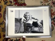 FRANK WORTH ESTATE LIMITED EDITION STYLISH BLACK AND WHITE PHOTOGRAPH OF MARILYN MONROE CHROME FRAME
