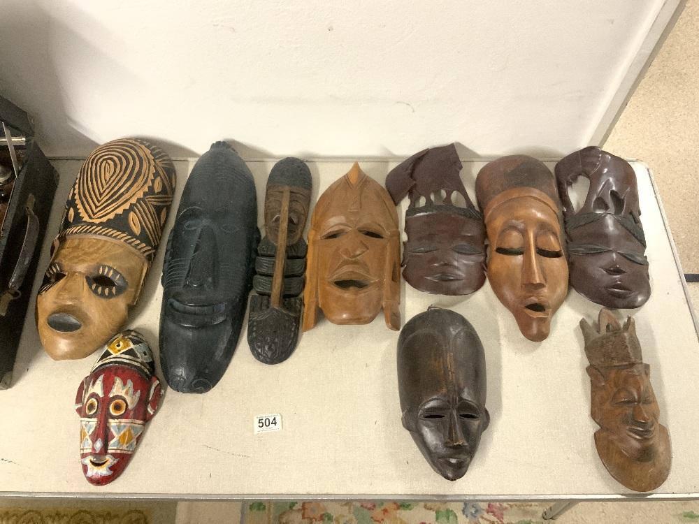 LARGE QUANTITY OF AFRICAN TRIBAL MASKS WITH SOUTH AMERICAN POTTERY MASK - Image 4 of 6